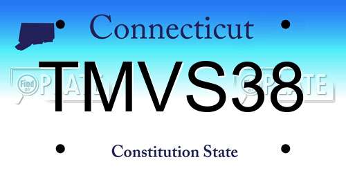 TMVS38 Connecticut License Plate