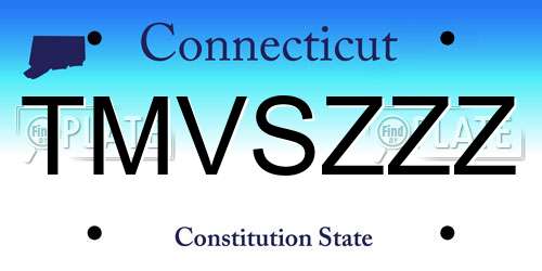 TMVSZZZ Connecticut License Plate