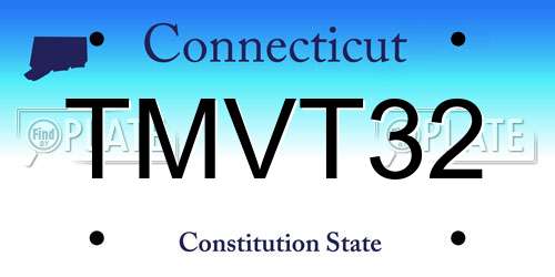 TMVT32 Connecticut License Plate