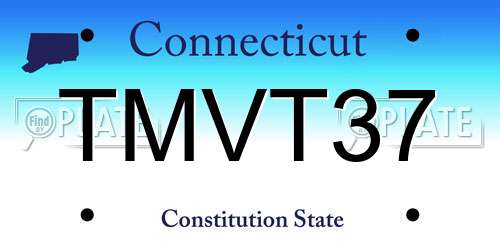 TMVT37 Connecticut License Plate