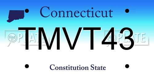 TMVT43 Connecticut License Plate