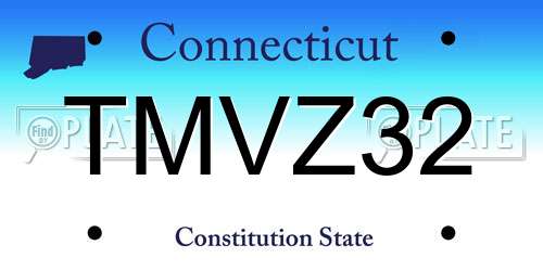 TMVZ32 Connecticut License Plate