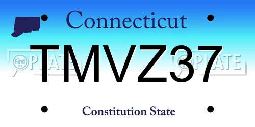 TMVZ37 Connecticut License Plate