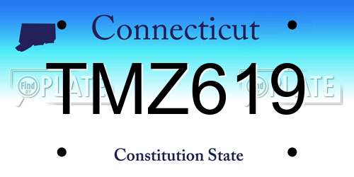 TMZ619 Connecticut License Plate