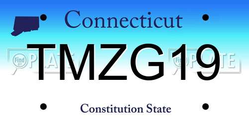 TMZG19 Connecticut License Plate