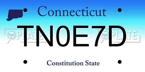 TN0E7D Connecticut License Plate