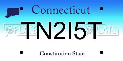 TN2I5T Connecticut License Plate