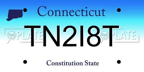 TN2I8T Connecticut License Plate