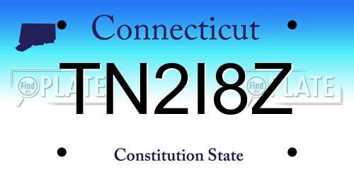 TN2I8Z Connecticut License Plate