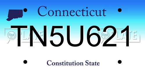TN5U621 Connecticut License Plate