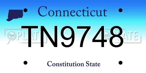 TN9748 Connecticut License Plate