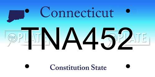 TNA452 Connecticut License Plate