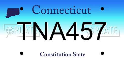 TNA457 Connecticut License Plate