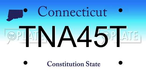 TNA45T Connecticut License Plate
