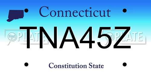TNA45Z Connecticut License Plate