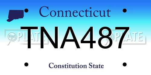 TNA487 Connecticut License Plate