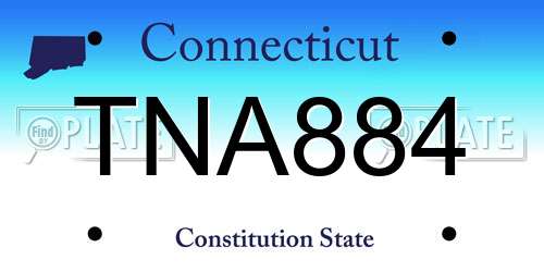 TNA884 Connecticut License Plate