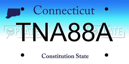 TNA88A Connecticut License Plate
