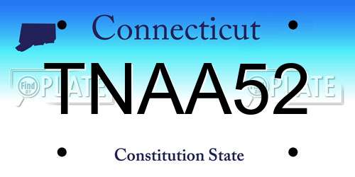 TNAA52 Connecticut License Plate