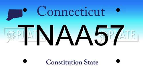 TNAA57 Connecticut License Plate