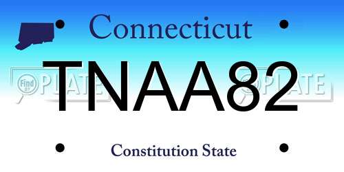 TNAA82 Connecticut License Plate