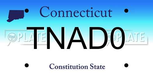 TNAD0 Connecticut License Plate
