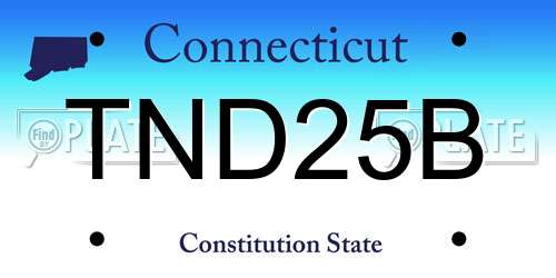 TND25B Connecticut License Plate