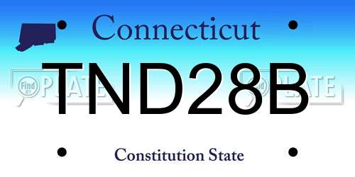 TND28B Connecticut License Plate
