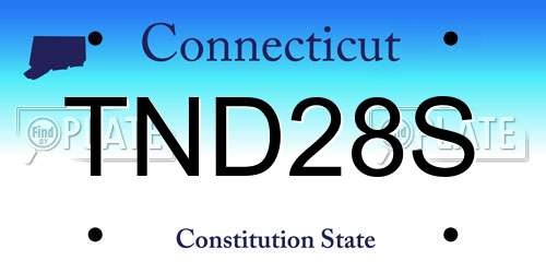 TND28S Connecticut License Plate