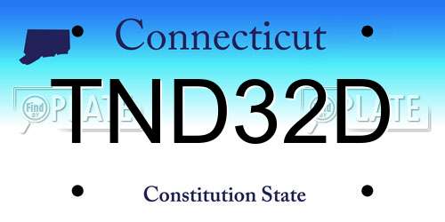 TND32D Connecticut License Plate
