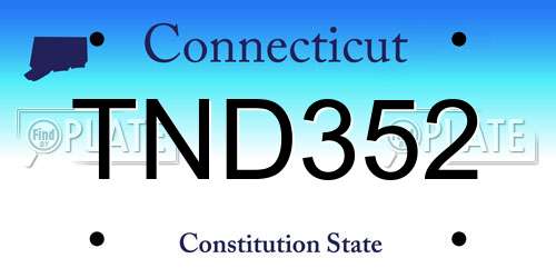 TND352 Connecticut License Plate