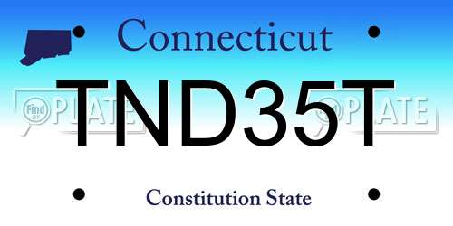 TND35T Connecticut License Plate