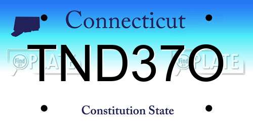 TND37O Connecticut License Plate