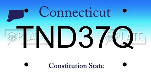TND37Q Connecticut License Plate