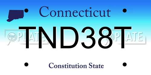 TND38T Connecticut License Plate