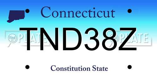 TND38Z Connecticut License Plate