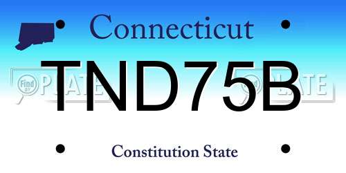 TND75B Connecticut License Plate