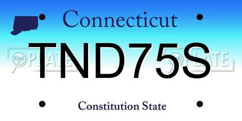 TND75S Connecticut License Plate