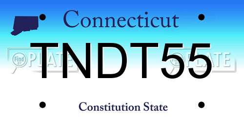 TNDT55 Connecticut License Plate