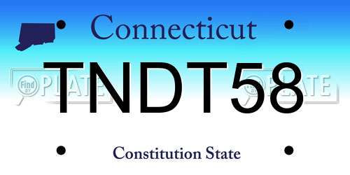 TNDT58 Connecticut License Plate