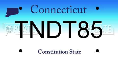 TNDT85 Connecticut License Plate