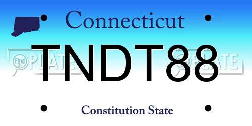 TNDT88 Connecticut License Plate
