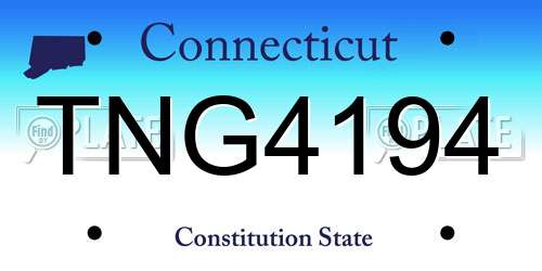 TNG4194 Connecticut License Plate