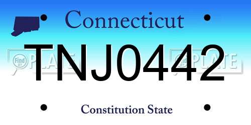 TNJ0442 Connecticut License Plate