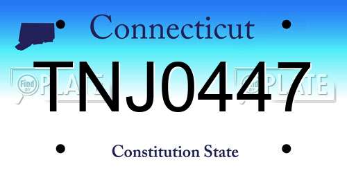 TNJ0447 Connecticut License Plate
