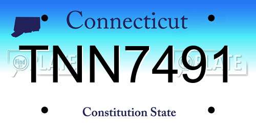 TNN7491 Connecticut License Plate