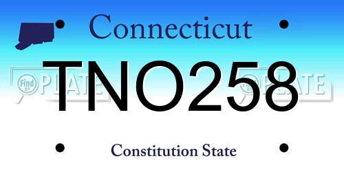 TNO258 Connecticut License Plate