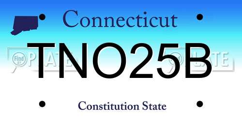 TNO25B Connecticut License Plate