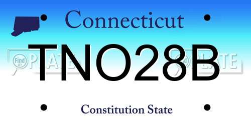 TNO28B Connecticut License Plate