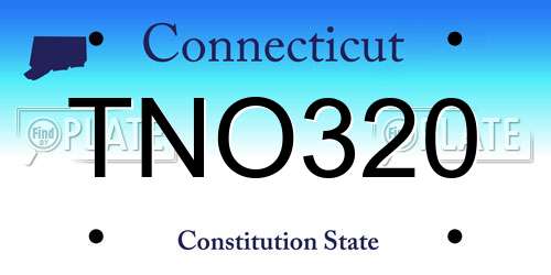 TNO320 Connecticut License Plate